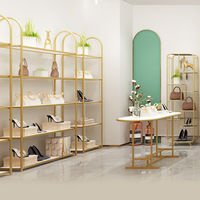 Étagère de présentation moderne multifonction en acier inoxydable pour sacs et chaussures, présentoirs de magasin, étagères de vente au détail pour boutique