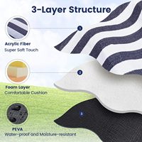 Grande couverture de pique-nique imperméable à 3 couches, pliable, pour la plage, le camping, le parc, l'herbe, la plage, sans sable, pour la famille