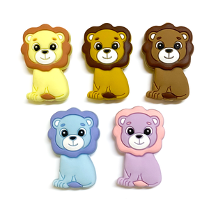 Clip para chupete de bebé con forma de animal, de silicona de grado alimenticio, no tóxico, 10 colores, con forma de león, cadena de joyería para la dentición, collar mordedor - Product Image 3