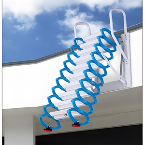 Échelle de grenier moderne en alliage d'aluminium pour intérieur et extérieur, murale, manuelle, escamotable, extensible, capacité de charge 300 kg - Product Image 1
