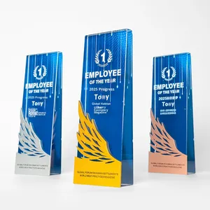 Nuevo trofeo creativo con tema de Ángel ecológico de cristal en forma de ala Premios de reunión anual de empleados sobresalientes personalizados - Product Image 2