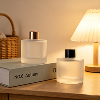 Bouteille diffuseur vide en verre dépoli 50 ml, vente en gros, flacon de luxe pour diffuseur à bâtonnets, pour la maison, en stock, décoration, logo personnalisé OEM
