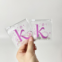 Petit sac en PVC à fermeture éclair Pochette à bijoux avec logo personnalisé Petits sacs cadeaux transparents Sac à fermeture éclair en PVC pour bijoux