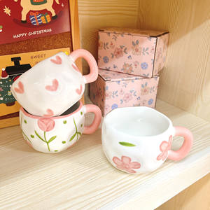 Tazza in Ceramica con Motivo Principessa Fuggitiva e Fiocco Rosa, Produzione di Fabbrica, Elegante Tazza per Tè e Caffè Pomeridiano, Vendita all'Ingrosso - Product Image 4