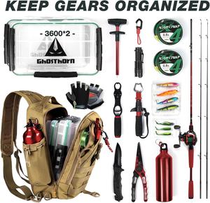 Прочный полиэфирный Многофункциональный рюкзак для рыболовных снастей прочный рыболовный мешок для хранения ящиков и снастей уличный мешок - Product Image 3