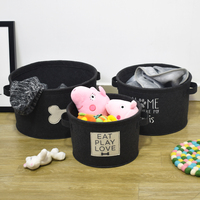 Seau rond en feutre durable pour animaux de compagnie, panier pour chien et chat, panier de rangement pour fournitures pour animaux de compagnie