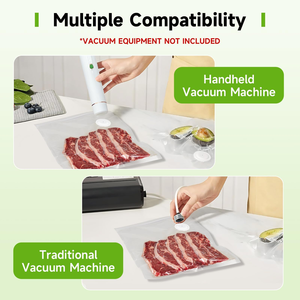Sacs de conservation alimentaire gaufrés à fermeture éclair avec pompe pour cuisson sous vide – Sacs de mise sous vide sécurisés et pratiques - Product Image 2