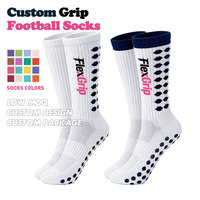 Chaussettes de football FlexGrip Premium antidérapantes avec logo personnalisé - Haute adhérence pour les joueurs adultes, entraînements et matchs