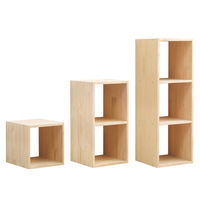 Étagère Moderne Minimaliste Modulable en Bois Massif avec Grille, Meuble Autonome pour Livres et Jouets