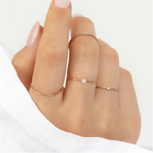 CANNERFashion Bague Fleur en Argent Sterling 925 Plaqué Or 18K avec Zircon, Bague Empilable Fleur pour Femme et Fille - Product Image 5