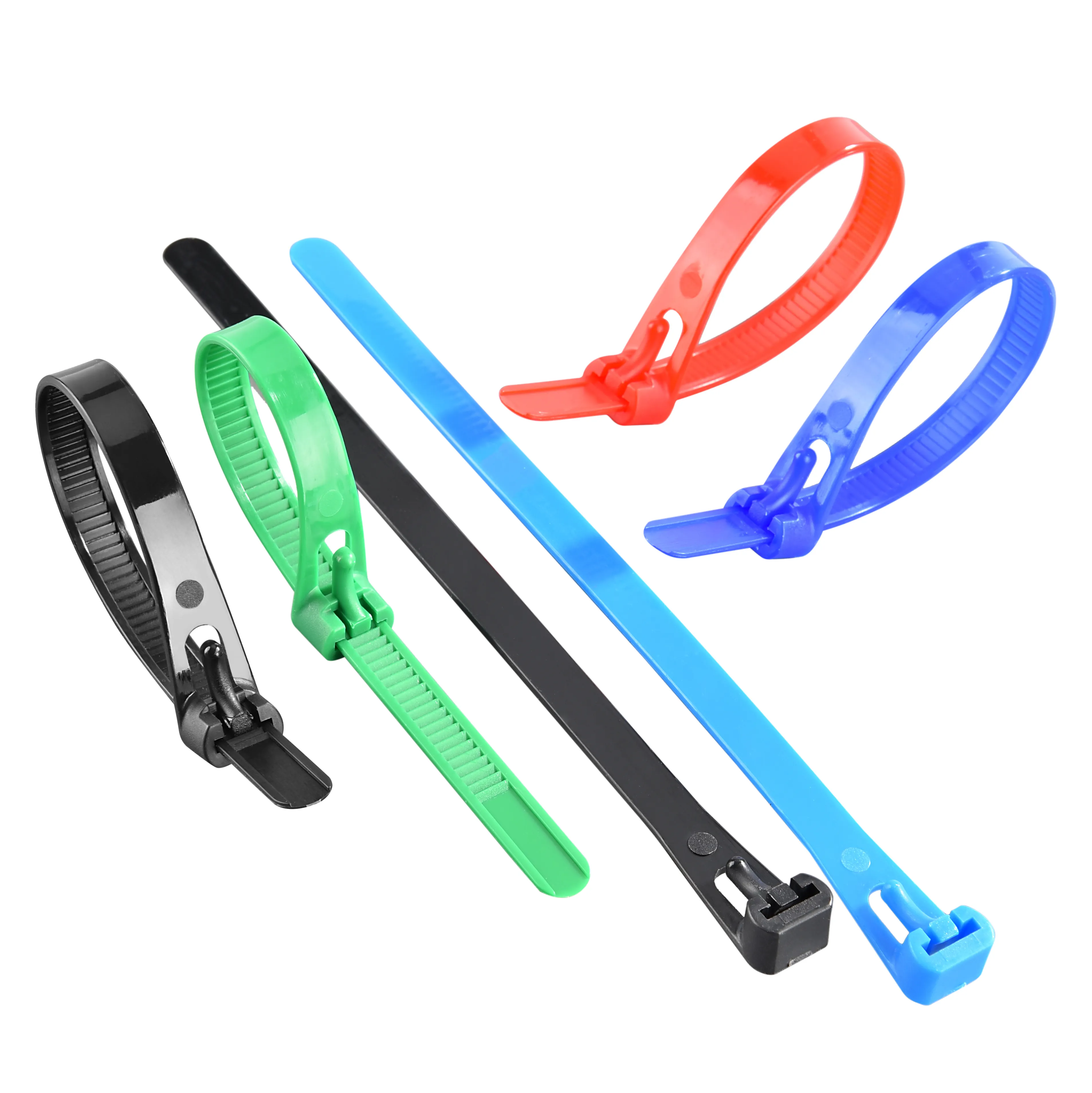 Hot Releasable Cable Ties 8*400mm Reusable Zip Tie Customized UV Plastic Ties