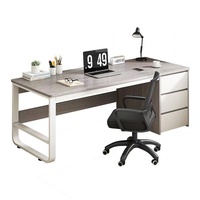 Bureau d'ordinateur minimaliste pour la maison avec tiroirs, table d'écriture pour étudiant, bureau d'étude multi-rangement pour chambre à coucher