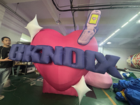 Ballon géant en PVC de haute qualité pour événement promotionnel, modèle cœur gonflable extérieur, plus de 3,6 m de haut