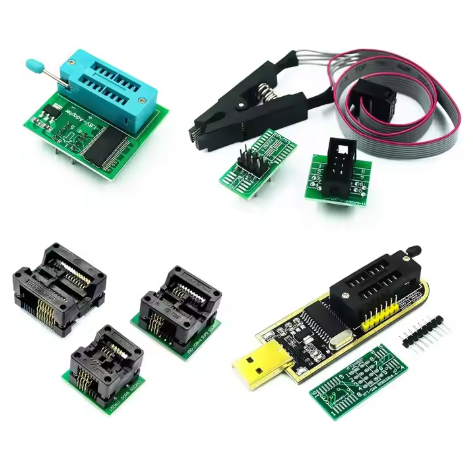 Flash BIOS USB Programmer CH341 A+SOIC8 Clip+1.8V SPI Flash Memory SOP8 DIP8 Adapter+SOIC8 Adapter SOP8 to DIP8 Burner Ki