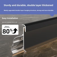 Plinthe en alliage d'aluminium au design moderne avec lumière LED à encliqueter pour le montage au sol d'un hôtel ou d'un appartement