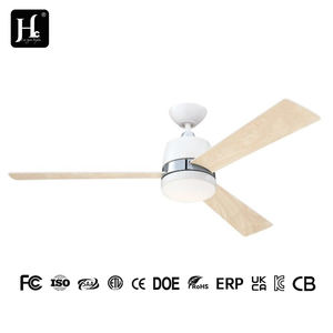 Ventilateur de plafond LED 52 pouces avec lumière, 3 pales, 6 vitesses, télécommande, design moderne, profil bas, moteur DC, fonctionnement silencieux, construction en fer - Product Image 6
