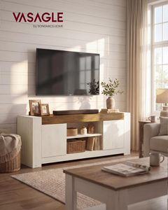 <span class=keywords><strong>Meuble</strong></span> <span class=keywords><strong>TV</strong></span> style farmhouse de 58 pouces avec 2 armoires <span class=keywords><strong>et</strong></span> étagères ouvertes, 3 options de hauteur, convient aux téléviseurs jusqu'à 65 pouces <span class=keywords><strong>et</strong></span> capacité de charge supérieure de 300 livres. - Product Image 2
