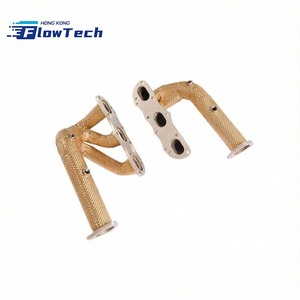 ท่อร่วมไอเสียแบบไหลสูงพร้อมแผ่นกันความร้อนสีทองสำหรับ Porsche 911 997.1 3.6L - Product Image 4