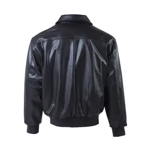 Leather PU Jackets OEM Custom Design Classic Motorcycle Leather Jacket Bikers Men Vegan Zip Up Leather PU Jackets For Men