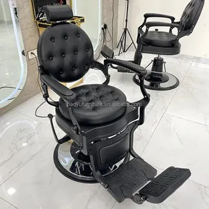 classic black vintage barber chair synthetic leather cheap barber chair for hair cut