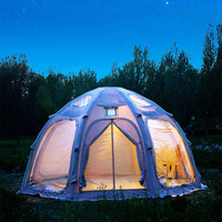 LuWay Portable Camping en plein air dôme octogone étanche Oxford tissu colonne d'air tente gonflable pour les voyages en famille