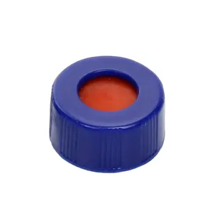 2023 Latest Models 9mm Blue Open Top POM Screw Cap with White PTFE/Red Silicone Septa