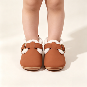 Zapatos de Invierno para Niños al por Mayor, Botas Cálidas para Bebés, Primeros Pasos, Suela Blanda, Botas para Recién Nacidos, con Hebilla, Forro Sherpa, para Niños Pequeños - Product Image 1