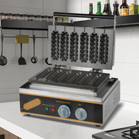 Professionnel Commercial 6 pièces gaufrier bâton fabricant maïs Hot Dog Machine contrôle de température réglable antiadhésif gaufrier