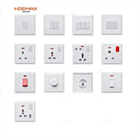 Panneau de commutation polyvalent à 5 interrupteurs, indicateur néon, haute sécurité, étanche, norme britannique pour interrupteur mural et prise
