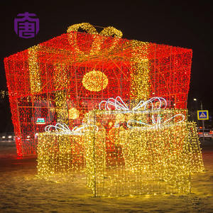 กล่องของขวัญไฟ LED รูปโค้งแบบกำหนดเองได้ มาตรฐาน IP65 สำหรับตกแต่งภายในและภายนอกอาคาร เหมาะสำหรับคริสต์มาส วันขอบคุณพระเจ้า และเทศกาลต่างๆ - Product Image 2