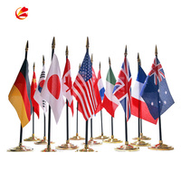 Drapeaux de bureau en plastique et Nylon personnalisé, drapeau, moins cher, Base en polyester, pour bureau national