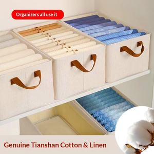 Organisateur de vêtements Tianshan moderne en <span class=keywords><strong>tissu</strong></span> épais de coton et de lin avec cadre en acier robuste <span class=keywords><strong>pour</strong></span> armoire et tiroir - Product Image 2