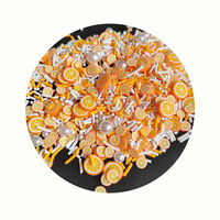 500G Oranje Meloen Polymeer Klei Fruit Plakjes Hete Klei Hagelslag Rond Parels Nail Art Decor Diy Crystal Modder Slijm Vulling