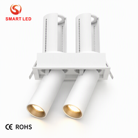Spot LED encastré sans cadre, extensible, à tirer vers l'intérieur et vers l'extérieur, pour plafond, 7W 10W 18W 30W, rond, carré, multi-têtes