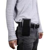 4.7 à 6.9 ''pochette de téléphone universelle étui en cuir uni vertical étui ceinture Clip hommes couverture pour Iphone 16 pour Samsung / Xiaomi