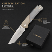 Couteau pliant professionnel OEM à lame Tanto en acier VG-10, manche en alliage de titane, pour le camping en plein air, la survie et les outils EDC