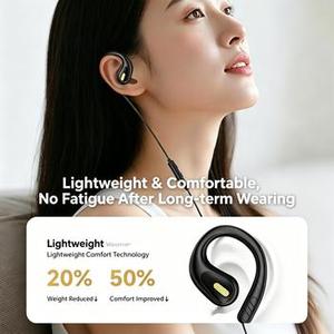 3.5mm & Type-C Wired Earphones Non-in-ear Ear Clip Headphones Open-ear Clip-on Built-in <b>Mic</b> Earphones for Daily Use - Product Image 5