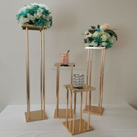 Support à fleurs en fer LEXI sur mesure 100 cm, centre de table de mariage de luxe, porte-fleurs moderne, réutilisable, décoration de table stable