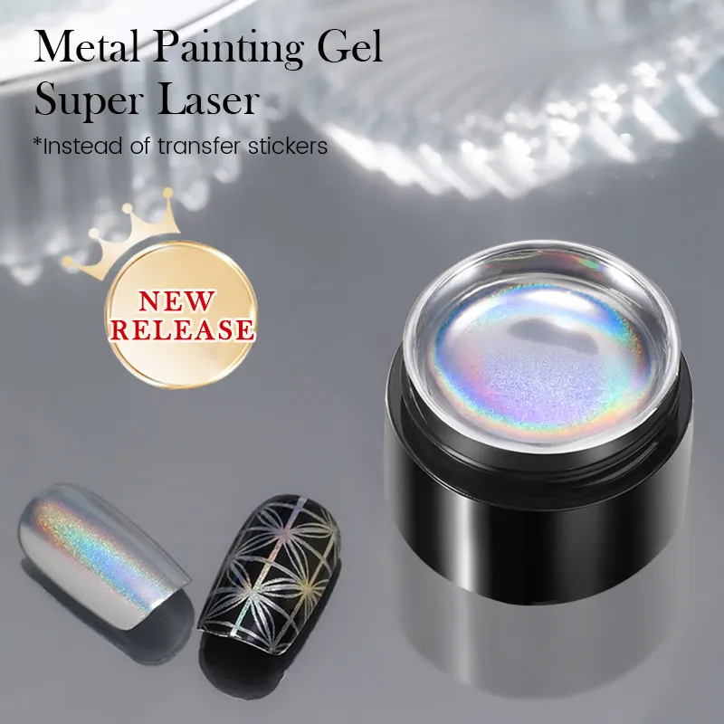Geboren Mooie Nieuwe Trend 5Ml Hoge Pigment Laser Metallic Gel Painting Gel Polish Liner Nail Art Voor Salon