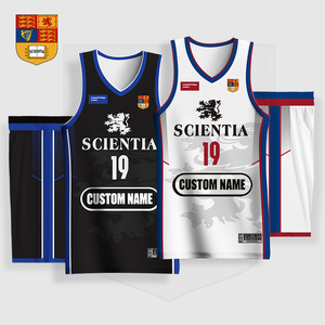 Nome del numero personalizzato stampato su misura per gruppi del Campus <span class=keywords><strong>di</strong></span> londra del College imperiale 100% uniformi da <span class=keywords><strong>basket</strong></span> ad asciugatura rapida in poliestere - Product Image 3