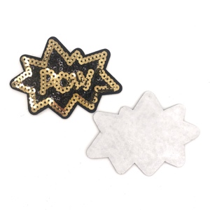 Logo Design Personalizzato Paillettes Zona Del Ricamo di Applique del Tessuto Badge <span class=keywords><strong>Patch</strong></span> per I Vestiti - Product Image 4
