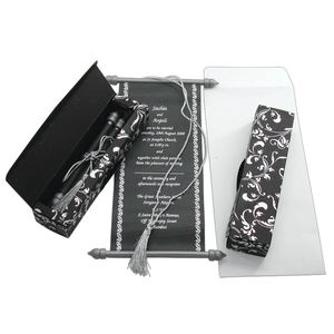 Cartes d'invitation de luxe personnalisées pour <span class=keywords><strong>mariage</strong></span> Cartes de <span class=keywords><strong>menu</strong></span> élégantes avec boîte et pompon en papier ruban - Product Image 5