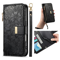 Sac de pochette pour étui de carte de crédit de haute qualité pour Samsung Galaxy A05/A05S/A15/A25/A35/A55/A56 style feuille avec longue sangle