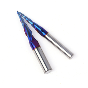 Fraise à billes conique de 8 mm 1/4 en alliage intégral à double tranchant, revêtement anti-adhérent, pour relief métallique, outils en tungstène allongés - Product Image 4