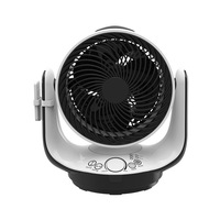 Ventilateur de table pour chambre à coucher avec circulation d'air, oscillation 3D, lumière LED nocturne, vitesse variable en continu, télécommande et minuterie