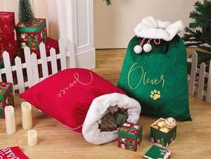 Personalized Family <b>Large</b> <b>Bag</b> Custom Blank Velvet <b>Christmas</b> Luxury Sublimation Santa Sack With Pom - Product Image 5