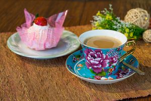 Venta al por mayor Transferencia de serigrafía de primera calidad Venta al por mayor Tazas de café de peonía Tazas de color azul Onglaze Decal Teacup - Product Image 2