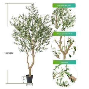 家庭用ウェディングデコレーション,人工オリーブの葉の木植物環境にやさしい室内用 - Product Image 3