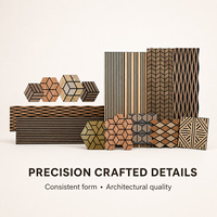 Panneaux acoustiques en MDF à texture bois Akupanels écologiques de qualité supérieure, isolation phonique, mélamine, insonorisation avec design cannelé