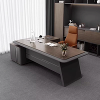 Ensemble bureau et classeur de patron haut de gamme moderne, grand mobilier modulaire en bois de luxe léger pour la maison ou le poste de travail